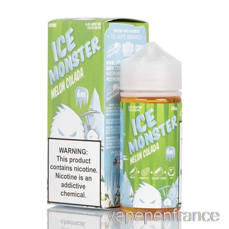 Melon Glacé Colada - Monstre De Glace - Stylo Vape 100 Ml 0 Mg